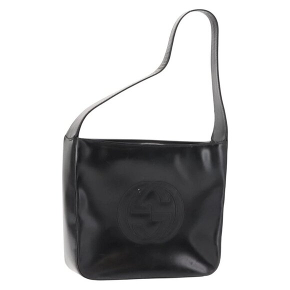 GUCCI Soho Shoulder Bag Enamel Black